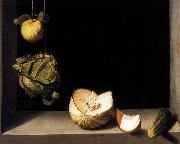 SANCHEZ COELLO, Alonso Still-life with Quince, Cabbage, Melon and Cucumber France oil painting artist